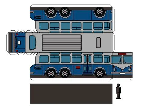 Paper model of an old bus Stock Illustration