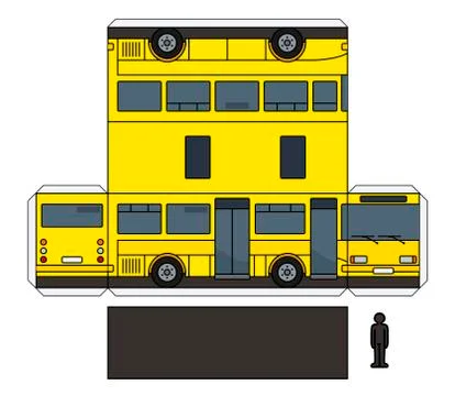 The paper model of a small bus Stock Illustration