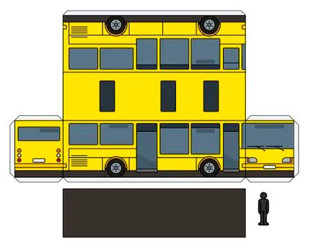 The paper model of a yellow bus Stock Illustration