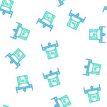 Paper money acceptance vector seamless pattern 스톡 일러스트