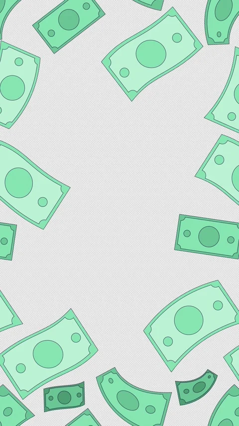 Paper money bills vertical frame animation Stock Footage 333678459