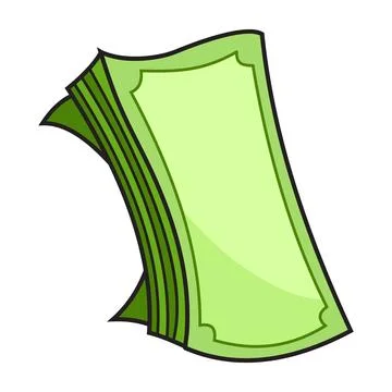 Paper money stack colorful drawing Stock Illustration