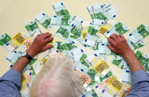 Paper money on table Stock Photos