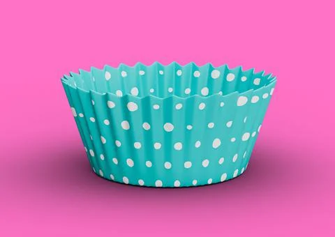 Paper muffin cups or cupcake liner isolated background 3d illustration 스톡 일러스트