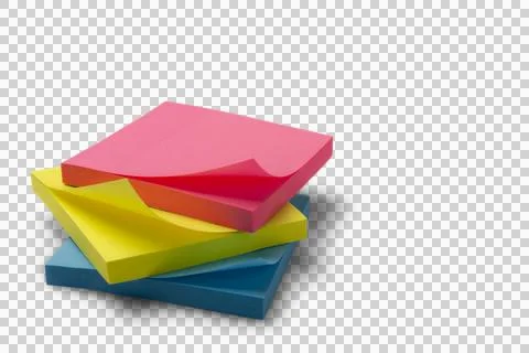 Paper multi-colored bright office blank stickers in stack. Mocap. Stationery. Foto stock
