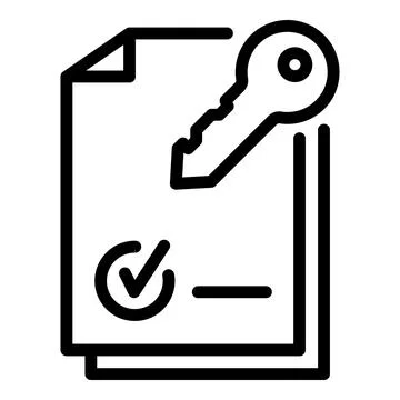 Paper multi-factor authentication icon, outline style イラスト素材