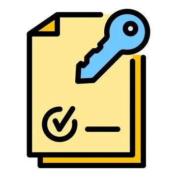 Paper multi-factor authentication icon color outline vector Stock Illustration