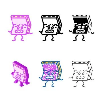 Paper multipack book character color icon vector Stock Illustration