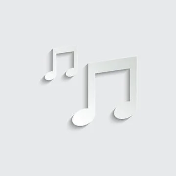 Paper Musical note -  black vector icon Stock Illustration