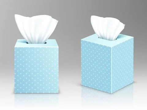 Paper napkin boxes open packages with tissue wipes Illustrazione stock