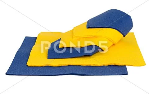 Paper napkins for table layout isolated on a white background. Stock Photos