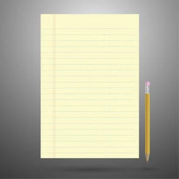 Paper note and pencil Stock Illustration
