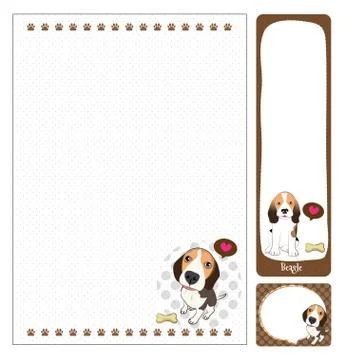 Paper note beagle Stock Illustration