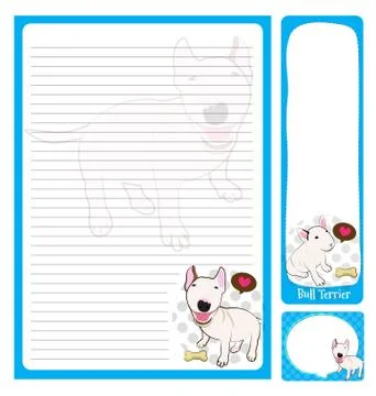 Paper note bull terrier Stock Illustration