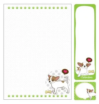 Paper note chihuahua Illustrazione stock