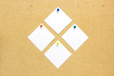 Paper note on cork board Stock Photos