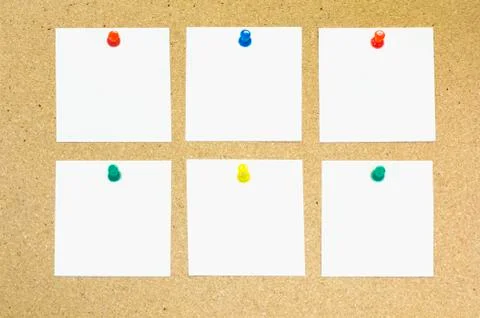 Paper note on cork board Stock Photos