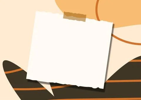 Paper Note on A Hand Drawn Abstract Shapes Background Vector Design Stock Illustration