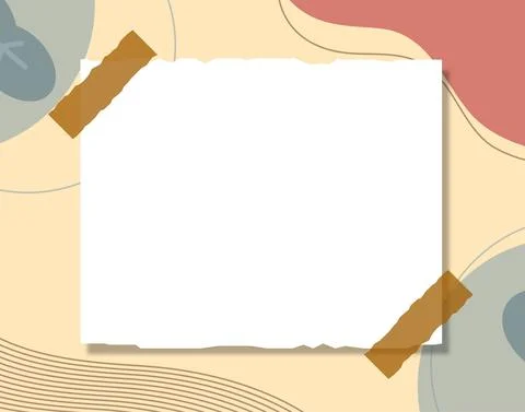 Paper Note Isolated on A Minimalist Boho Style Background Vector Design Stock Illustration