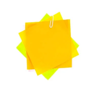 Paper note isolated white background Stock Photos