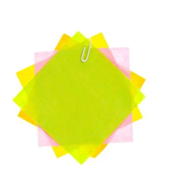 Paper note isolated white background Stock Photos
