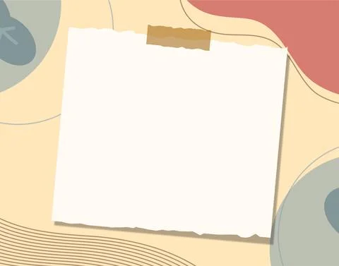 Paper Note on A Minimalist Boho Style Background Vector Design Stock Illustration