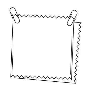 Paper note with paperclip. Frame or background for reminder. Illustrazione stock