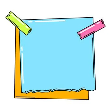 Paper note with pin. Frame or background for reminder. Stock Illustration