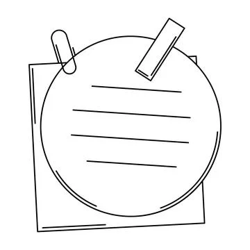 Paper note with pin. Frame or background for reminder. Illustrazione stock