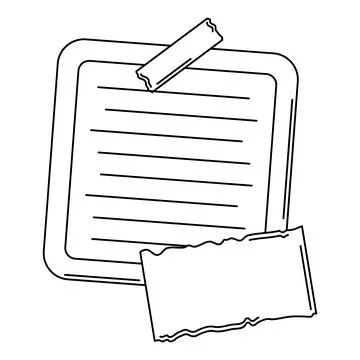 Paper note with pin. Frame or background for reminder. Illustrazione stock