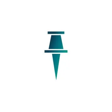 Paper note pin, gradient style icon Stock Illustration