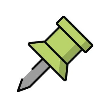 Paper note pin isolated icon 스톡 일러스트