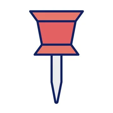 Paper note pin, line and fill style icon Stock Illustration