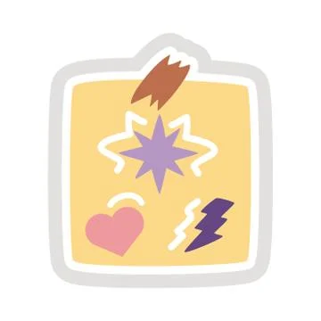 Paper note sticker flat style icon Stock Illustration