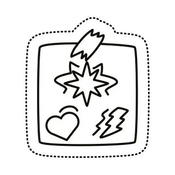 Paper note sticker line style icon Stock Illustration