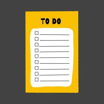 Paper note sticker. Memo notebook cartoon banner. Diary doodle creative list イラスト素材