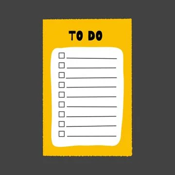 Paper note sticker. Memo notebook cartoon banner. Diary doodle creative list Stock-Illustration