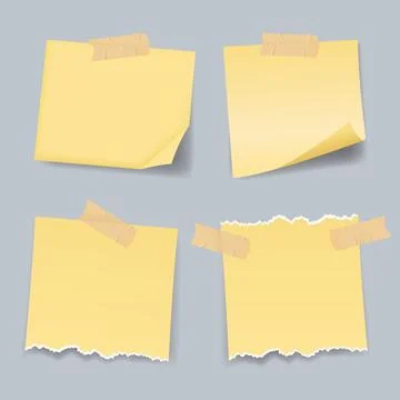 Paper note template with adhesive tape Stock Illustration