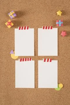 Paper note template empty cork board office school Stock Photos