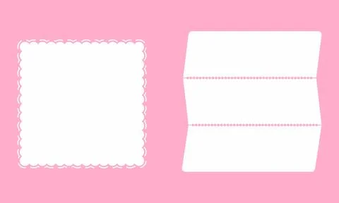 Paper Note Templates with Decorative Frame and Folded Sheet Layout Illustra.. Illustration