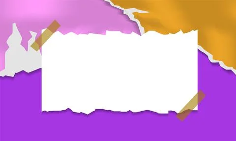 Paper note on unique torn ripped paper background Stock Illustration