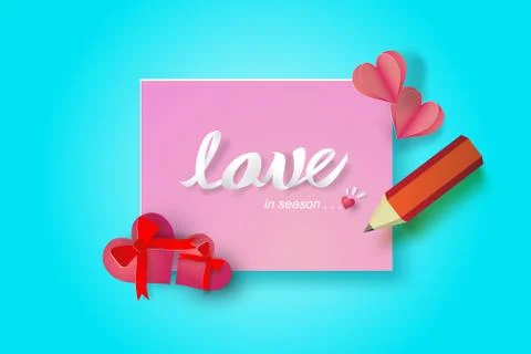 Paper note valentine day,sweet,cute,vector 库存插图