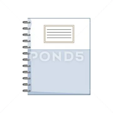 Blank Spiral Notebook Icon Cartoon Illustration Stock Vector