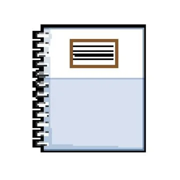 Paper notebook pixel art vector illustration sign color 스톡 일러스트