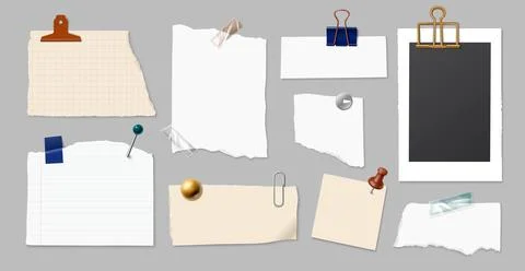 Paper notebook sheets and office elements Ilustración de archivo