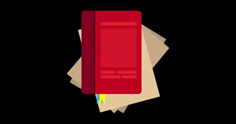 Paper notebook vector on white background. Lined page notepad blank sheet  Stock Footage 141721156