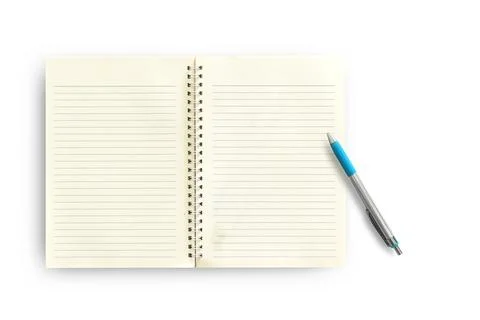 Paper notebook,pen Isolated on white background. with clipping path. Stock Photos