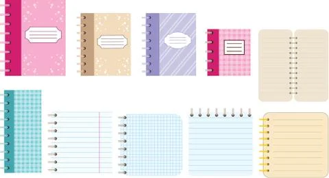 Paper notebooks. diaries. Stock Illustration