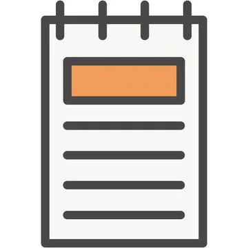 Paper notepad icon vector pictogram on white Stock Illustration