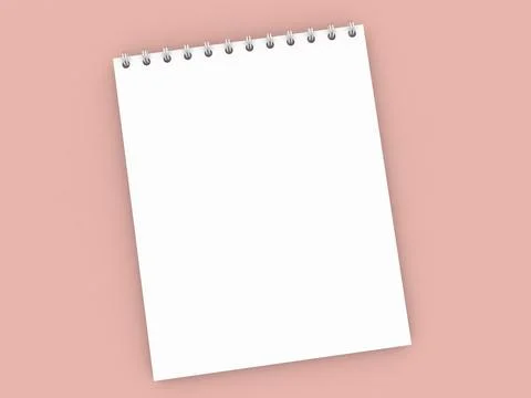 Paper notepad for notes on a pink background. Stock Illustration
